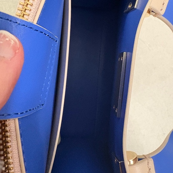 Kate Spade Arbour Hill Leather Tote Crossbody Blue Cream - Picture 12 of 16